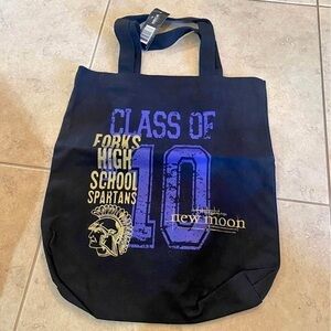 Twilight New Moon class of 10 Forks High School Spartans Tote Bag Black New
